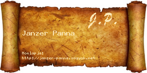 Janzer Panna névjegykártya